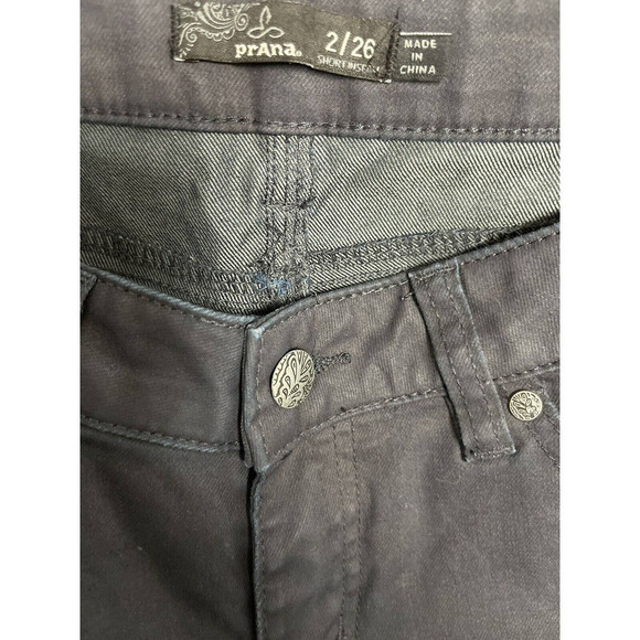 Prana Jett Coated Skinny Jeans Pants Women's Size 2 Mid Rise Waxed Jeans - Picture 4 of 10